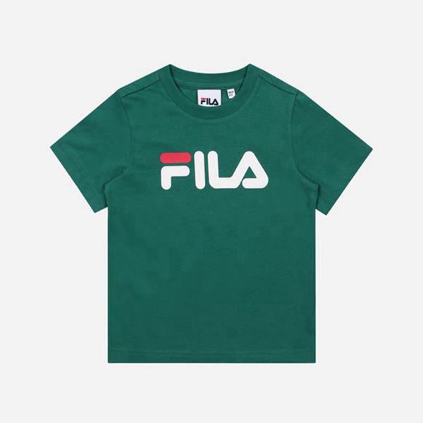 Fila Uno Crew Neck S/S Girl's T-Shirts - Green,NZ 407-6743